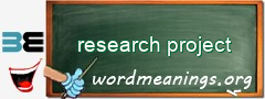WordMeaning blackboard for research project